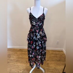 Foxiedox Alva Embellished Midi Dress Victorian Romantic Ethereal Formal size XS